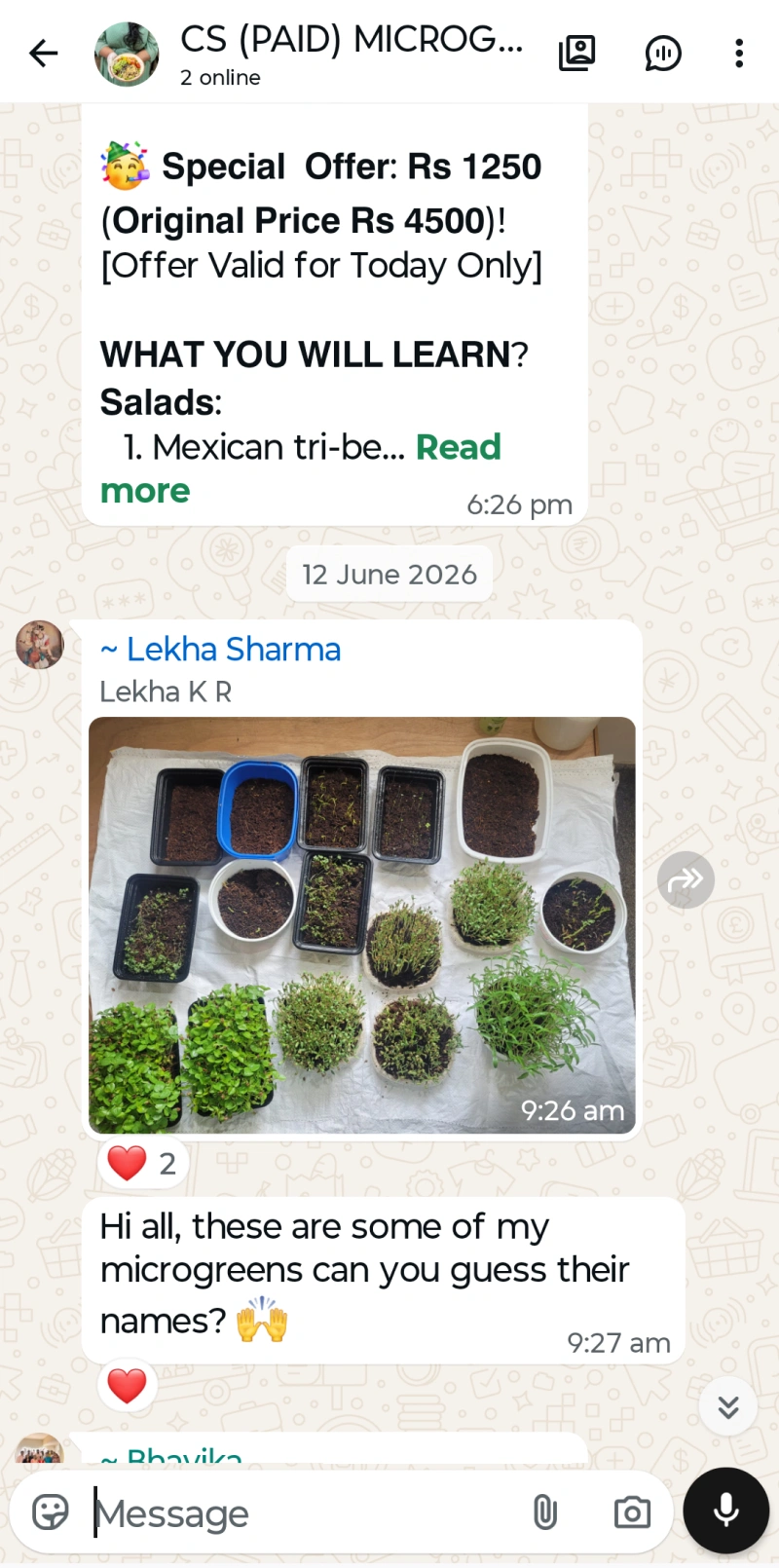 Microgreen Test 1
